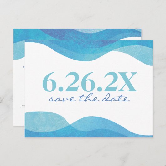 Strand Bruiloft Save The Date Briefkaart (Voorkant / Achterkant)