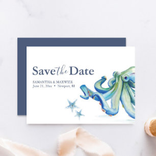 Strand Bruiloft Save The Date Kaart Ocean