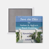 Strand bruiloft "Save the Date" Magneet (Voorkant / Achterkant)