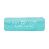 Strand Bruiloft Save The Date Retouradres Label (Voorkant)