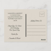 Strand bruiloft scène met ringen dank u - briefkaart (Achterkant)