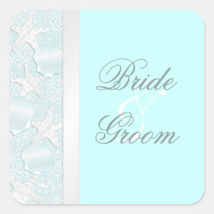 Strand bruiloft schelpen en zeesterren Stickers