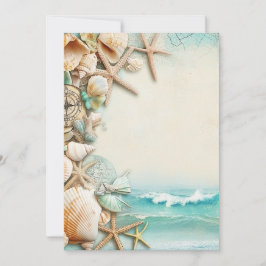 Strand bruiloft schelpen kaart