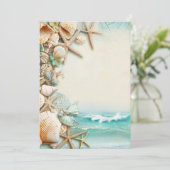 Strand bruiloft schelpen kaart (Staand voorkant)