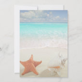 Strand Bruiloft Schelpen Lichten Save The Date (Achterkant)