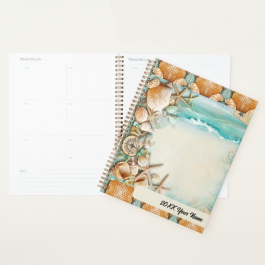 Strand bruiloft schelpen planner (Display)
