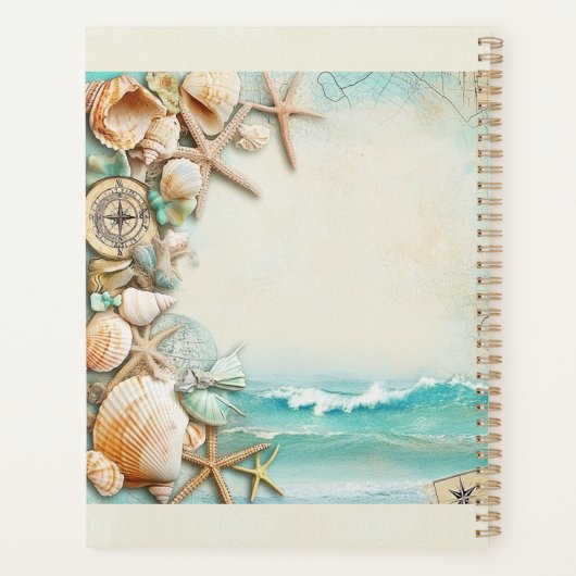 Strand bruiloft schelpen planner (Achterkant)