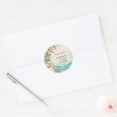 Strand bruiloft schelpen ronde sticker (Envelop)