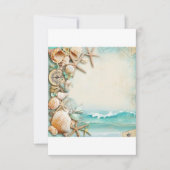 Strand bruiloft schelpen RSVP kaartje (Voorkant)
