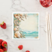 Strand bruiloft schelpen servet (Insitu)