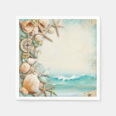 Strand bruiloft schelpen servet (Voorkant)