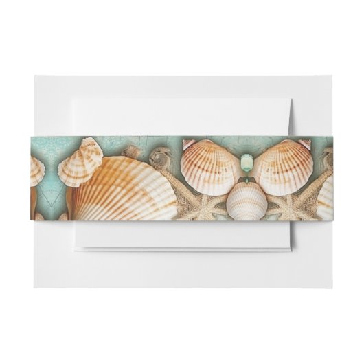 Strand bruiloft schelpen uitnodigingen wikkel (Voorkant Voorbeeld)