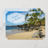 Strand bruiloft | Schildpadden | Oceaan | Palmbome Kaart (Voorkant / Achterkant)