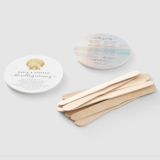 Strand Bruiloft Seashell Fotoprogramma Fan Handwaaier (Niet-gemonteerd)