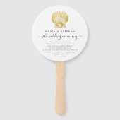 Strand Bruiloft Seashell Fotoprogramma Fan Handwaaier (Voorkant)
