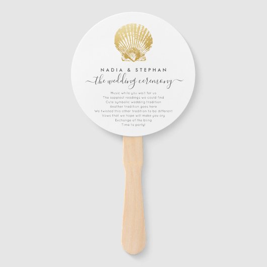 Strand Bruiloft Seashell Fotoprogramma Fan Handwaaier (Voorkant)