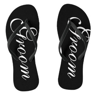 Strand bruiloft slippers voor bruidegom en bruid teenslippers