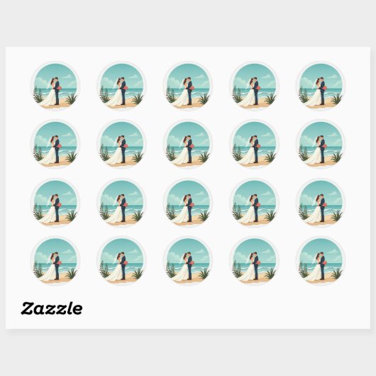 Strand bruiloft Sticker (Vel)