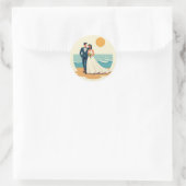 Strand bruiloft Sticker (Tas)