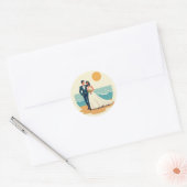 Strand bruiloft Sticker (Envelop)