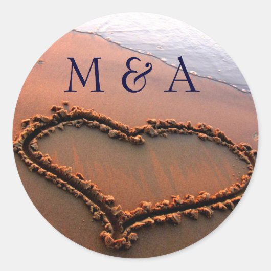 strand bruiloft stickers (Voorkant)