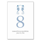 Strand Bruiloft Tafel Aantal Kaarten Zeepaardjes (Voorkant)