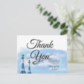 Strand Bruiloft Thema Bedankkaartje Briefkaart (Staand voorkant)