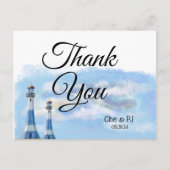 Strand Bruiloft Thema Bedankkaartje Briefkaart (Voorkant)