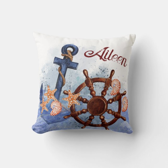 Strand bruiloft thema bruidsmeisje cadeau idee kussen (Voorkant)