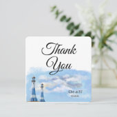 Strand bruiloft thema dank u Briefkaart (Staand voorkant)