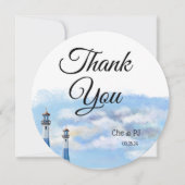 Strand bruiloft thema dank u Briefkaart (Voorkant)
