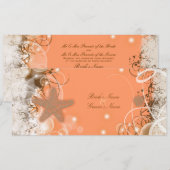 Strand bruiloft thema ~ elegante feestelijke uitga kaart (Voorkant / Achterkant)