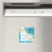 Strand bruiloft thema "save the date" schildpad magneet (Insitu (Vaatwasser))