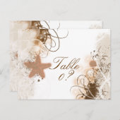 Strand bruiloft thema ~ tafel nummer kaart (Voorkant / Achterkant)