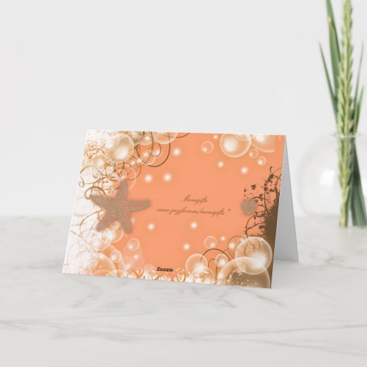 Strand bruiloft thema ~ tafel plaatsing voor 2 per bedankkaart (Achterkant)