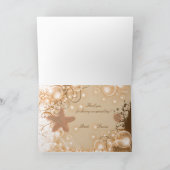 Strand bruiloft thema ~ tafel zitplaatsen 2 plaats bedankkaart (Binnen)