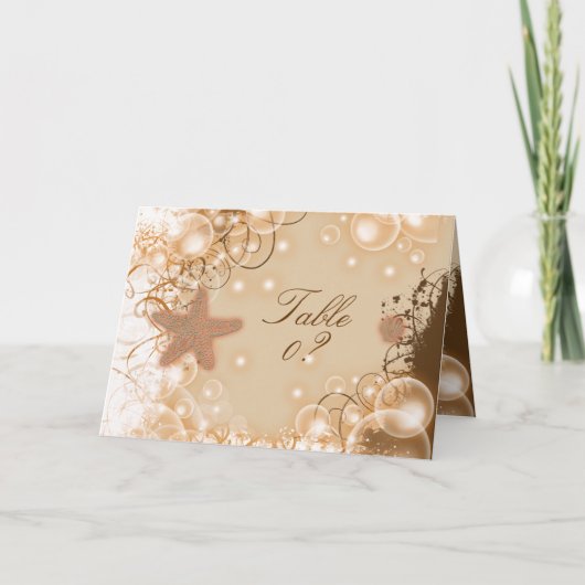 Strand bruiloft thema ~ tafel zitplaatsen 2 plaats bedankkaart (Voorkant)