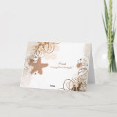 Strand bruiloft thema ~ zitplaatsindeling aan tafe bedankkaart (Achterkant)