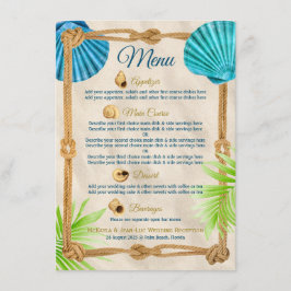 Strand Bruiloft Touw Receptie Diner Party Cursus Menu