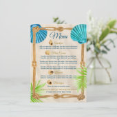 Strand Bruiloft Touw Receptie Diner Party Cursus Menu (Staand voorkant)