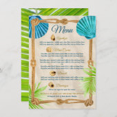 Strand Bruiloft Touw Receptie Diner Party Cursus Menu (Voorkant / Achterkant)