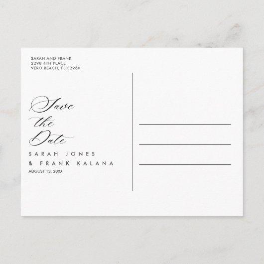 Strand Bruiloft Tropische Bloemen Save the Date Aankondigingskaart (Achterkant)