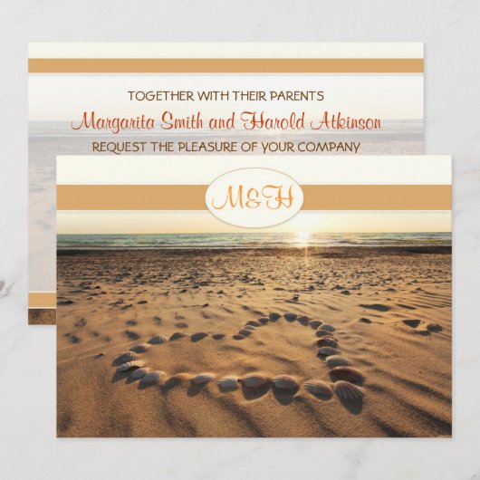 strand bruiloft uitnodiging (Voorkant / Achterkant)