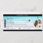 Strand Bruiloft uitnodiging Boarding pass ticket (Voorkant)
