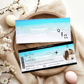 Strand Bruiloft uitnodiging Boarding pass ticket