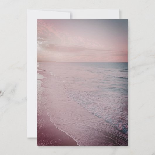 Strand bruiloft uitnodiging, liefde hart kaart (Achterkant)