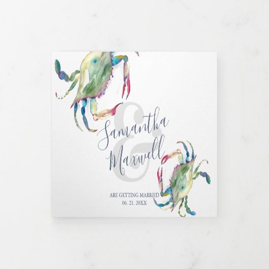 Strand bruiloft uitnodiging met kust charme (Cover)