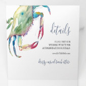 Strand bruiloft uitnodiging met kust charme (Binnenzijde eerst)