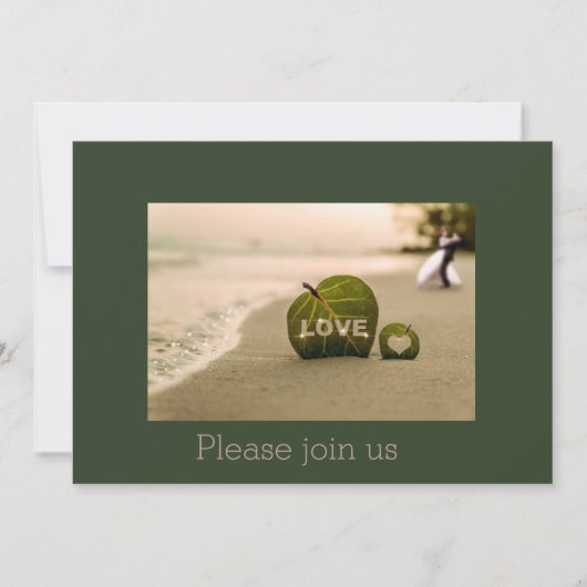 Strand bruiloft uitnodiging met liefde (Voorkant)