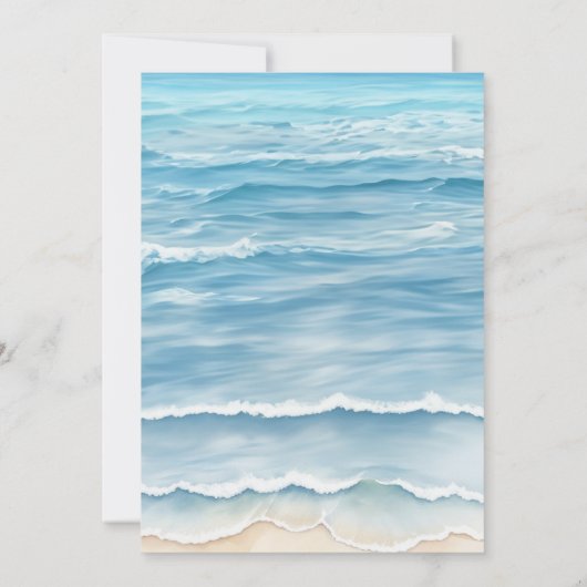 Strand bruiloft uitnodiging met zand harten (Achterkant)